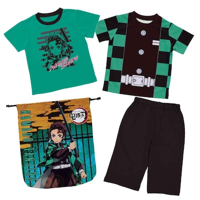 「鬼滅の刃 巾着入り2TOPSパジャマセット」竈門炭治郎