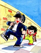 「ハリスの旋風」の版画。 (c)ちばてつや