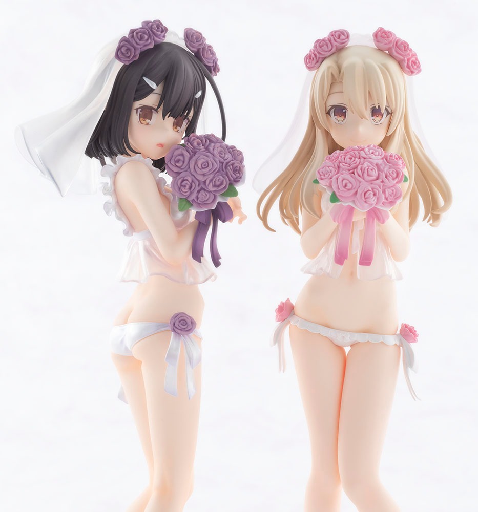 「美遊・エーデルフェルト ウェディングビキニVer. 1/7 スケールフィギュア」と、販売終了した「イリヤスフィール・フォン・アインツベルン ウェディングビキニVer.」。