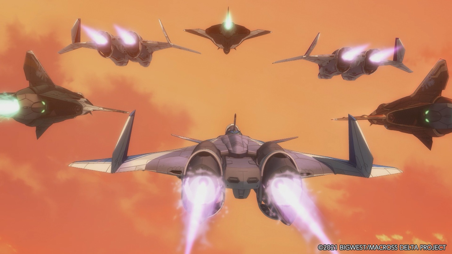 アニメ「劇場版マクロスΔ 絶対LIVE!!!!!!」特報より。(c)2021 BIGWEST/MACROSS DELTA PROJECT