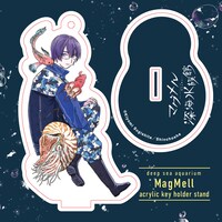 オリジナルグッズとして販売される、由比朝陽のアクリルスタンドキーホルダー。