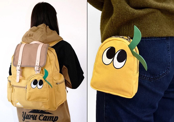 「なでしこのカラビナ付きポーチ」の使用イメージ。