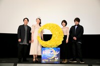 アニメ「劇場版『美少女戦士セーラームーンEternal』後編」公開記念舞台挨拶より。左から野島健児、三石琴乃、福圓美里、松岡禎丞。