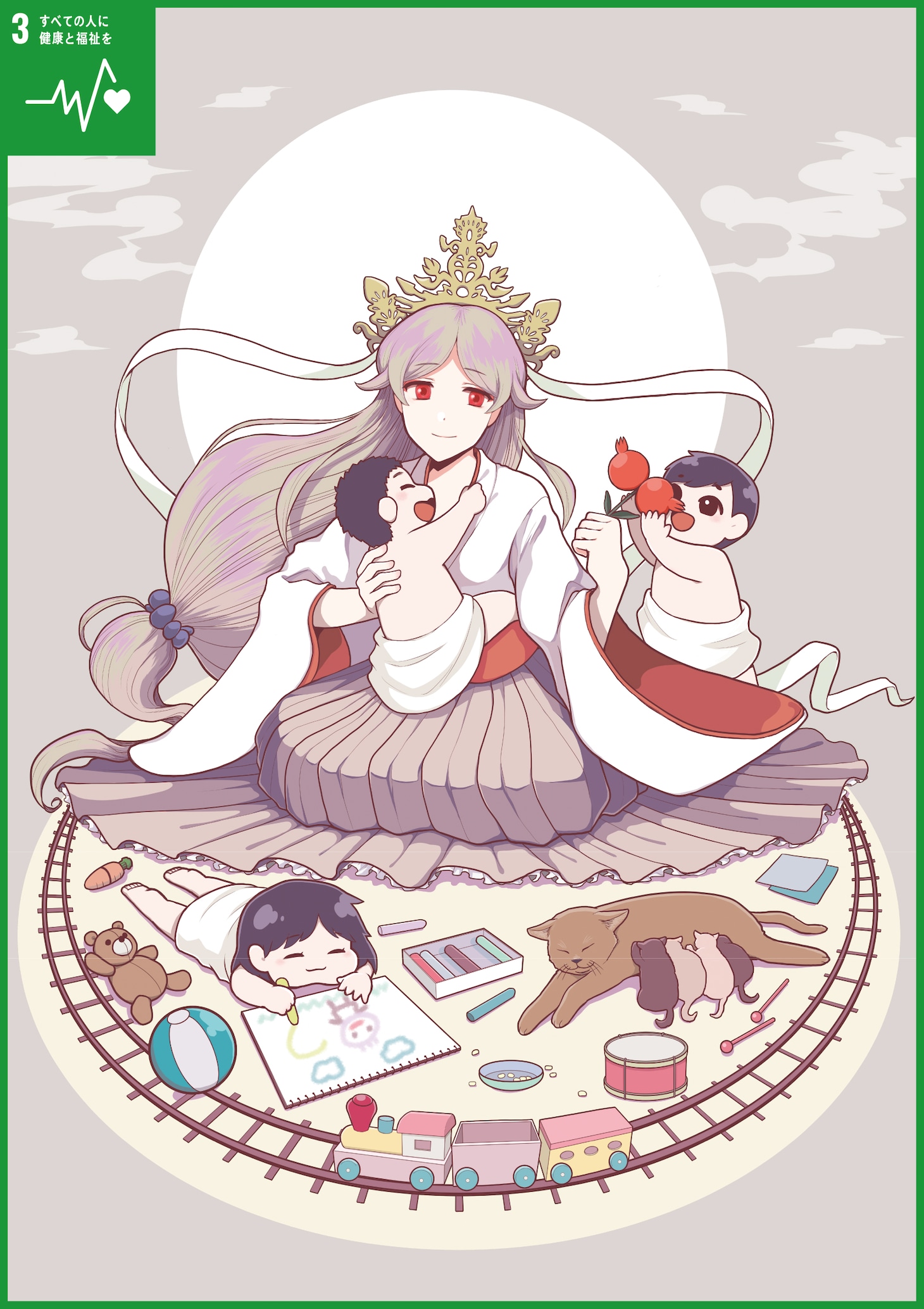 きくまきによる鬼子母神。