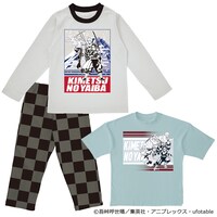 「鬼滅の刃 光る！2TOPSパジャマ（男児向け）グレー」