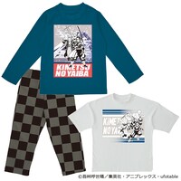 「鬼滅の刃 光る！2TOPSパジャマ（男児向け）ブルーグレー」