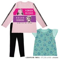 「鬼滅の刃 光る！2TOPSパジャマ（女児向け）ピンク」