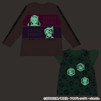 「鬼滅の刃 光る！2TOPSパジャマ（女児向け）ピンク」蓄光イメージ