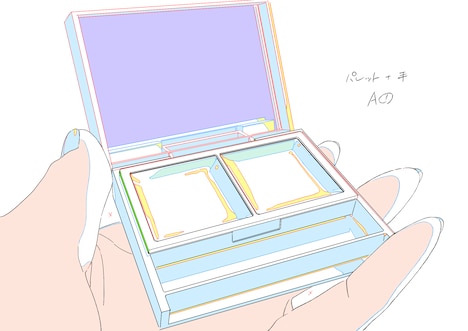 コラボ動画「綾波レイ、はじめての口紅」の原画。