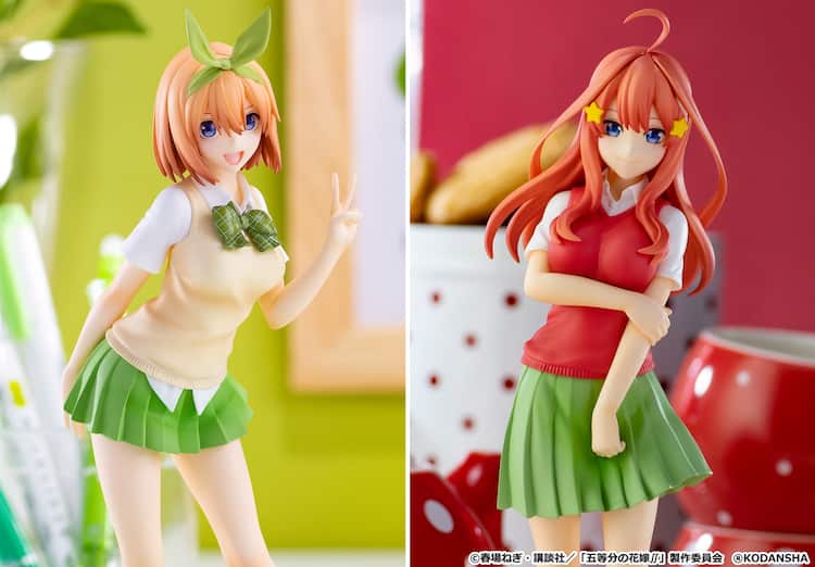 五等分の花嫁 笑顔を浮かべる四葉と五月がお手頃価格でフィギュア化 コミックナタリー
