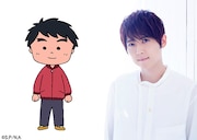 左から裕治、裕治を演じる梶裕貴。