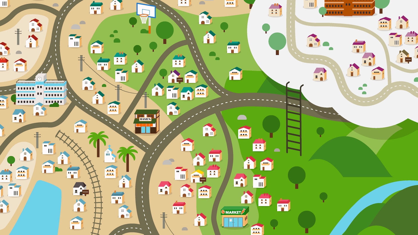 「P.A.LAND」の拡大図。
