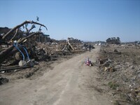 2011年4月5日、宮城県・七ヶ浜町にて。「I【アイ】」のロケ取材で訪れた際に、同行したアシスタントが撮影した。