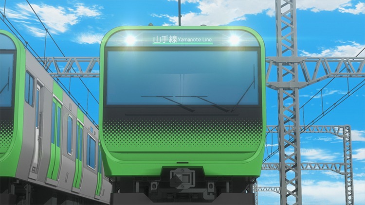 TVアニメ「新幹線変形ロボ シンカリオンZ」メインPVより、山手線を走行するE235系。(c)プロジェクト シンカリオン・JR-HECWK/超進化研究所Z・TX