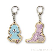 ノベルティのウッドキーホルダー。