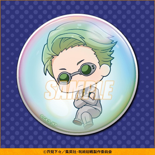 C賞の7.5cm缶バッジ（全12種）。