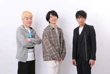 左からむらた雅彦監督、フシ役の川島零士、観察者役の津田健次郎。