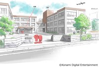 パワフル高校正門のラフ絵。