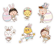 全6種の「トレーディングステッカー」。(c)さくらプロダクション／日本アニメーション (c)さくらももこ