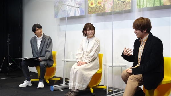 左から島崎信長、石見舞菜香、内田雄馬。