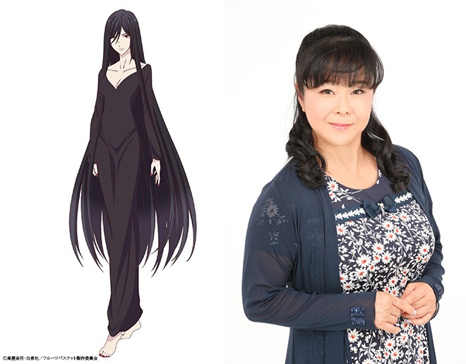 草摩楝と、草摩楝を演じる折笠愛。