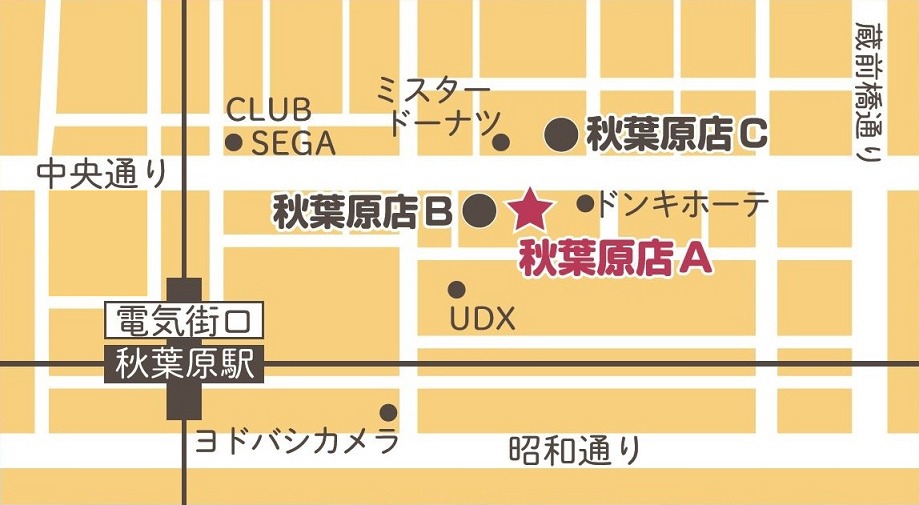 とらのあな秋葉原店Aのマップ。