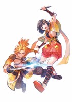 松平竹千代（左）と服部さやか（右）。