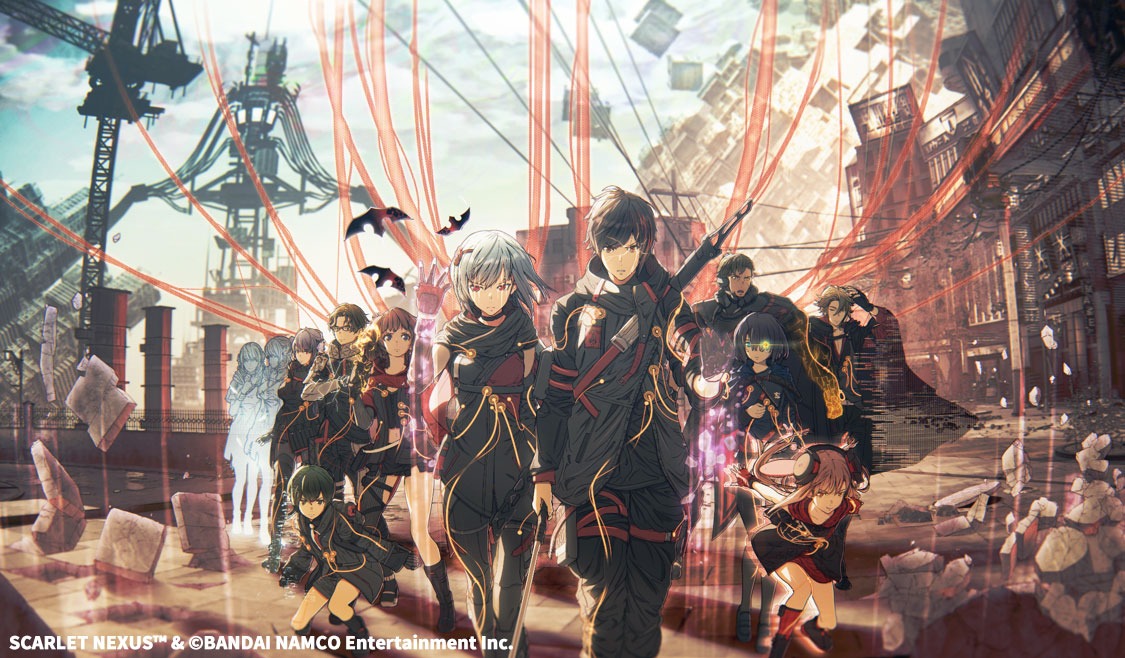 アクションRPG「SCARLET NEXUS」キーアート。SCARLET NEXUS TM & (c)BANDAI NAMCO Entertainment Inc.