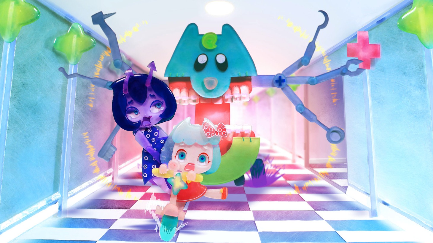 ストップモーションアニメ「Candy Caries」より。