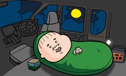 「今夜は車内でおやすみなさい。」イラスト