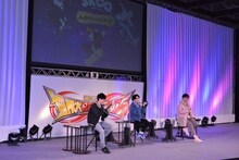 左から暦役の畠中祐、ランガ役の小林千晃、Cherry blossom役の緑川光。