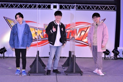 左からランガ役の小林千晃、暦役の畠中祐、Cherry blossom役の緑川光。