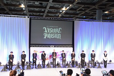 左から千葉翔也、古川慎、七海ひろき、堀江瞬、江口拓也、島崎信長、永塚拓馬、矢野奨吾、増田俊樹、蒼井翔太。