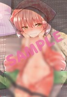 メロンブックス有償特典のA3タペストリー。※特典画像は加工しています。実物とは異なります。