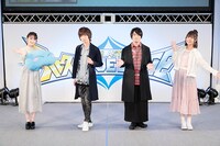 「AnimeJapan 2021」のアニメ「転生したらスライムだった件」シリーズのステージイベントより。左から岡咲美保、前野智昭、古川慎、熊田茜音。(c)川上泰樹・伏瀬・講談社／転スラ製作委員会 (c)柴・伏瀬・講談社／転スラ日記製作委員会