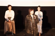 左から山口由里子、緒方恵美、三石琴乃。