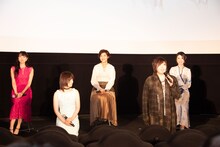 左から長沢美樹、林原めぐみ、山口由里子、緒方恵美、三石琴乃。