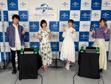 「TVアニメ『カノジョも彼女』AnimeJapan 2021キャスト発表ステージ」の登壇者。左から向井直也役の榎木淳弥、佐木咲役の佐倉綾音、星崎理香役の竹達彩奈、桐生紫乃役の高橋李依。