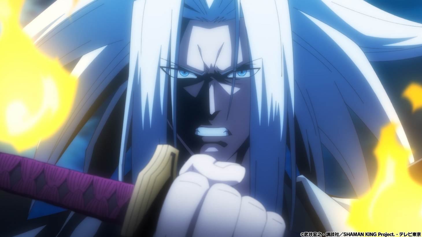 TVアニメ「SHAMAN KING」第1話「幽霊と踊る男」の場面カット。