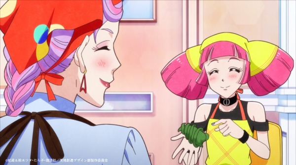 アニメ「天地創造デザイン部」特別編の場面カット。