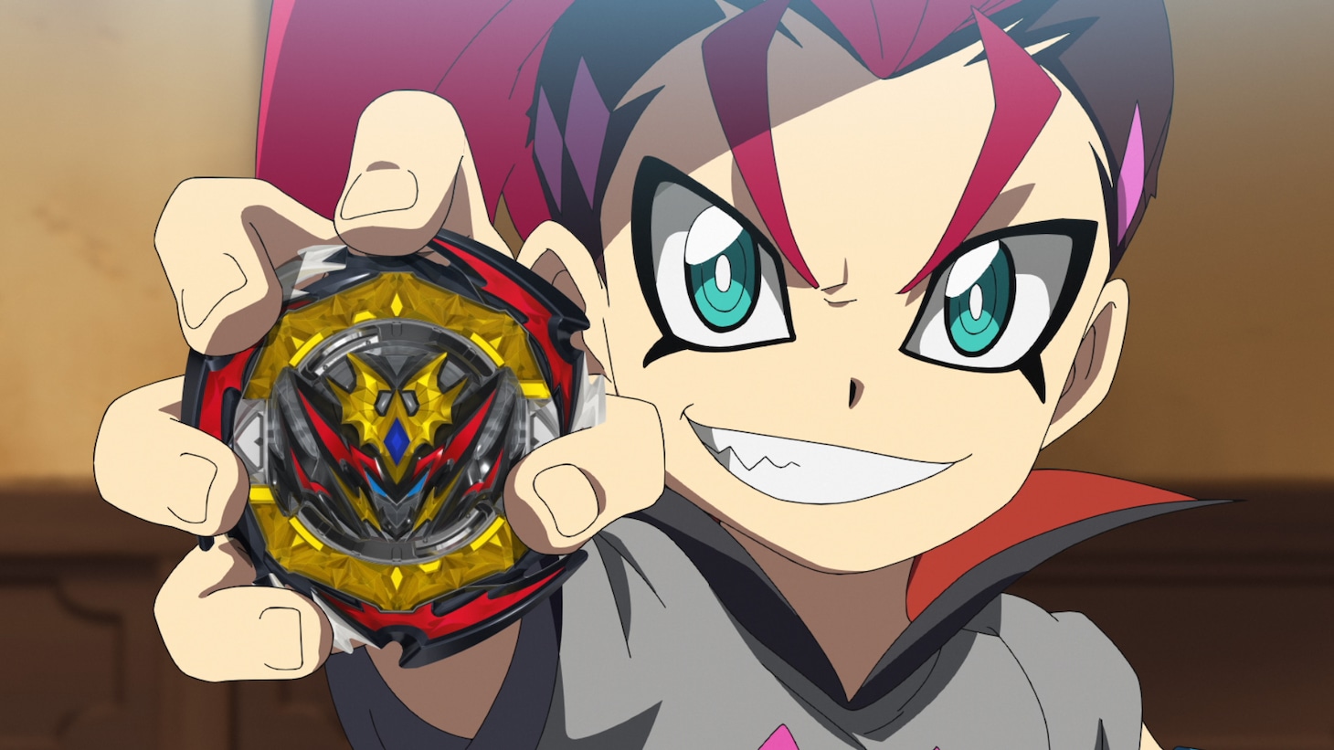 アニメ「ベイブレードバースト ダイナマイトバトル」第2話の場面カット。