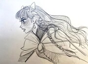 ジン・キムが描いたベルのキャラクターデザインボード。