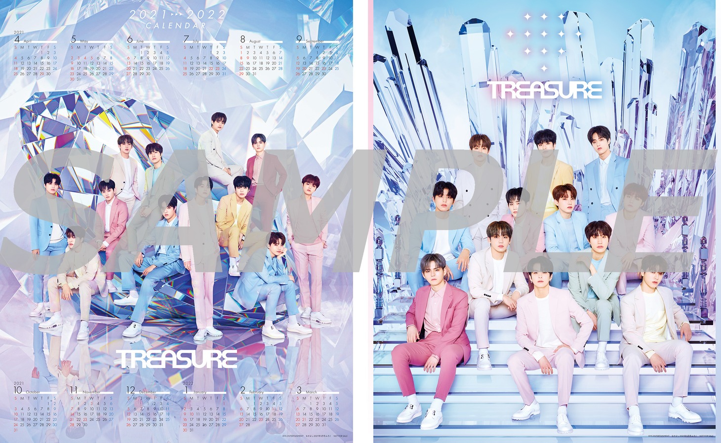 TREASUREのピンナップカレンダー(c)YG ENTERTAINMENT