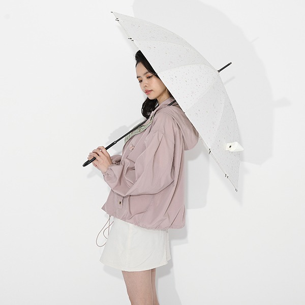 甘露寺蜜璃モデルのアウターと傘の使用イメージ。