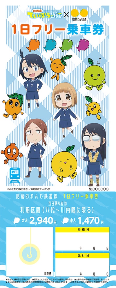 1日フリー乗車券の券面。