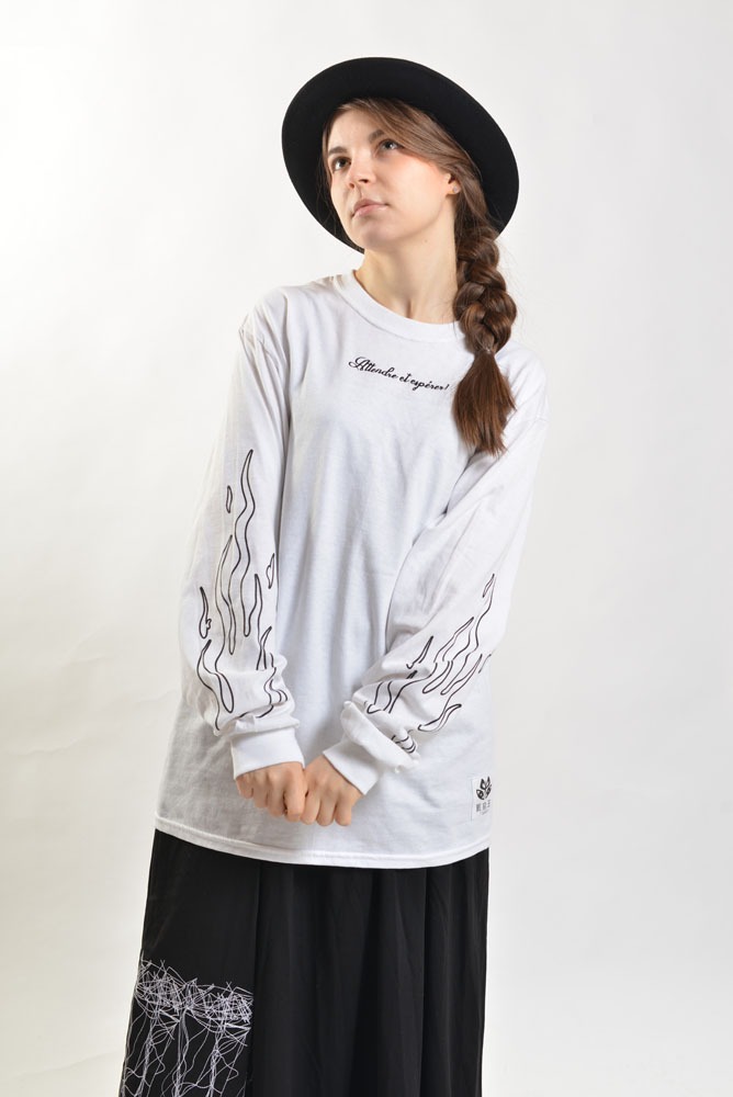 「『待て、しかして希望せよ！』袖リブ付きロングTシャツ（モンテ・クリスト伯爵 ver.）」