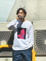 「つげロンT “Blood Vessels” A-type」の着用イメージ。