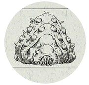 ノートにデザインされた王蟲。(c)1984 Studio Ghibli・H (c)1986 Studio Ghibli (c)1988 Studio Ghibli (c)1989 角野栄子・Studio Ghibli・N