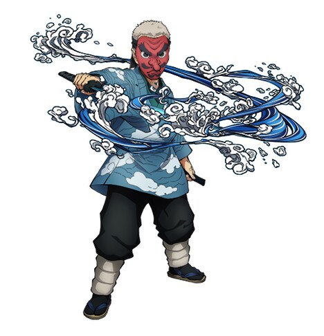 ゲーム「鬼滅の刃 ヒノカミ血風譚」より、鱗滝左近次のキャラクタービジュアル。