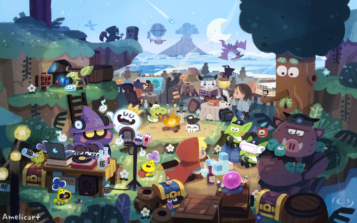 「集英社ゲームクリエイターズCAMP」のビジュアル。イラスト/ア・メリカ
